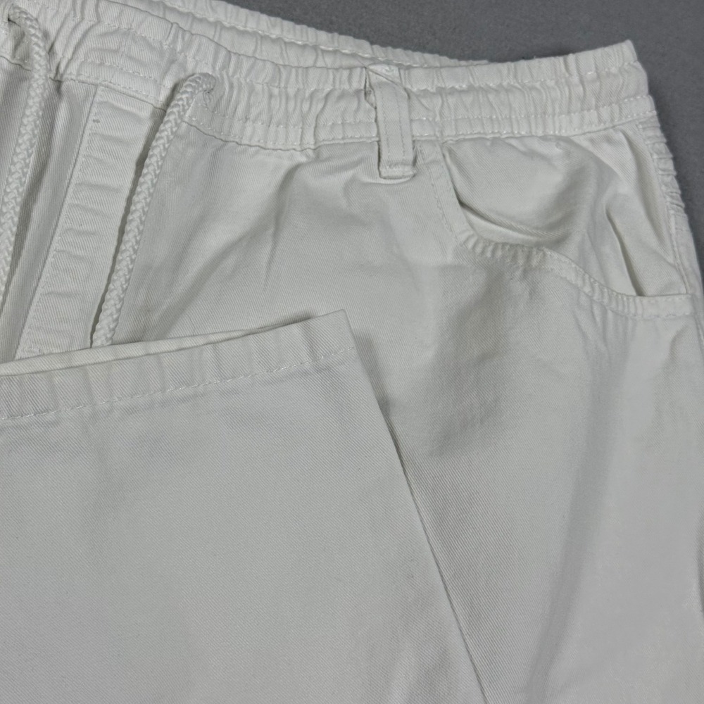 Phat Farm Stretch White Moto Jogger Pants Mens XL Distressed Ribbed Knee Cotton